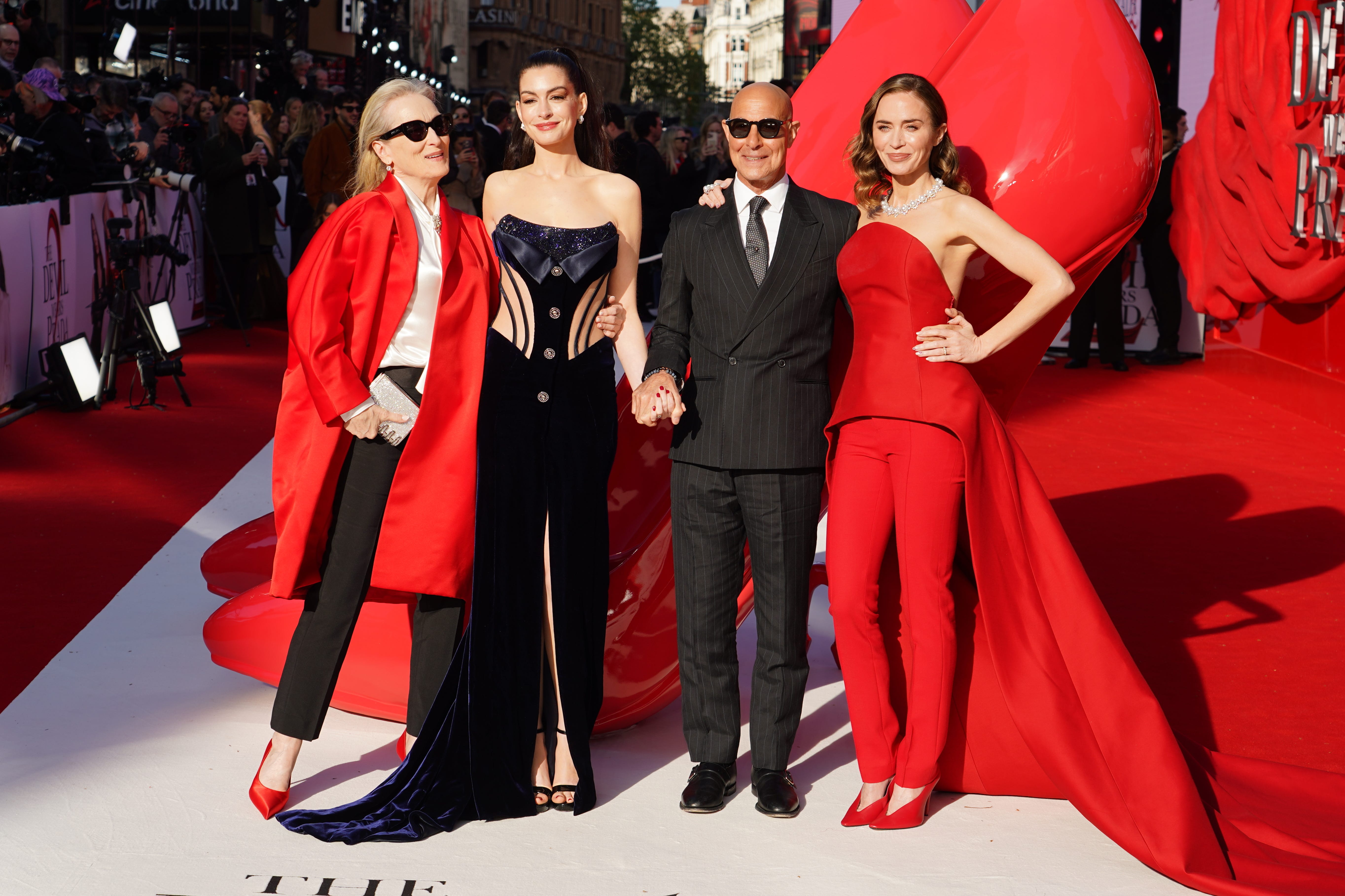 Streep, Hathaway and Blunt reunite for Devil Wears Prada 2 in London