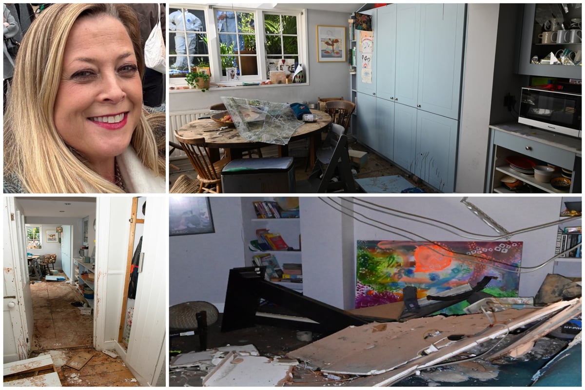 Revealed: Pictures show house wrecked by gas explosion after judge's daughter 'stabbed to death in Stoke Newington home'