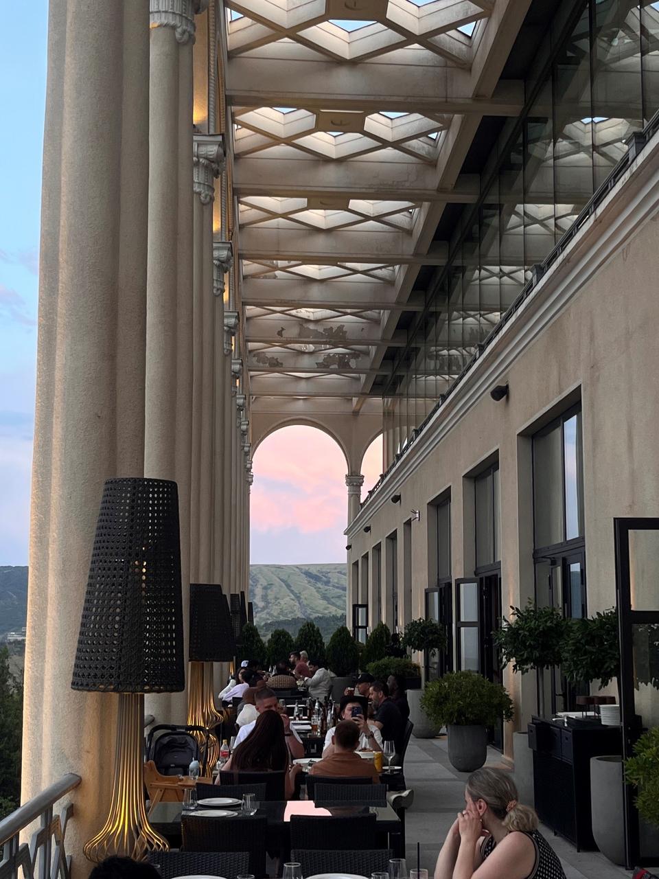 <p>Take in sweeping views of the city on the balcony at Chela</p>