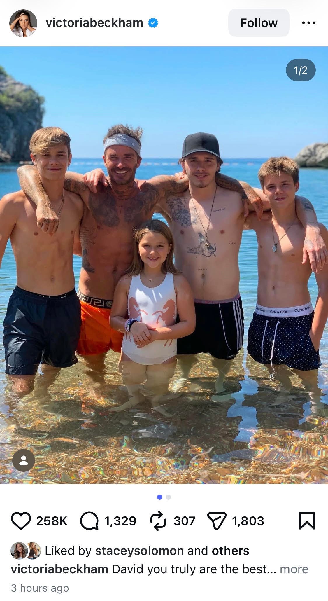 Victoria Beckham extends peace offering to Brooklyn in Father's Day tribute to David