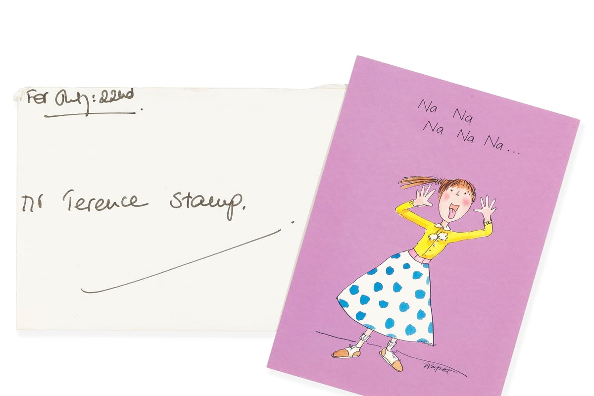 Birthday card from Diana to actor Terence Stamp fetches almost £10k at auction
