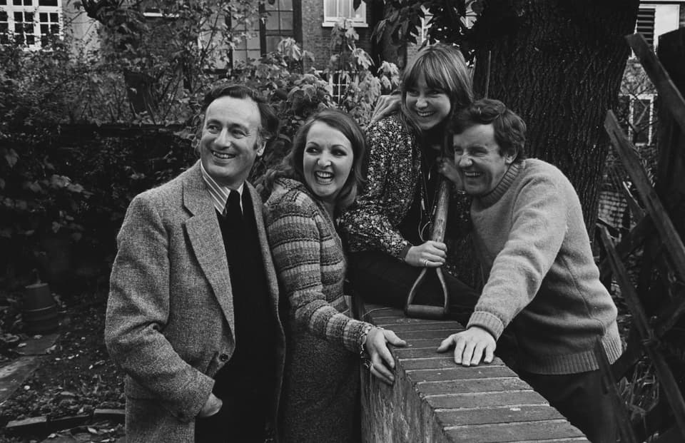 The Good Life stars (L-R) Paul Eddington, Penelope Keith, Felicity Kendal and Richard Briers, photographed on December 5 1975  