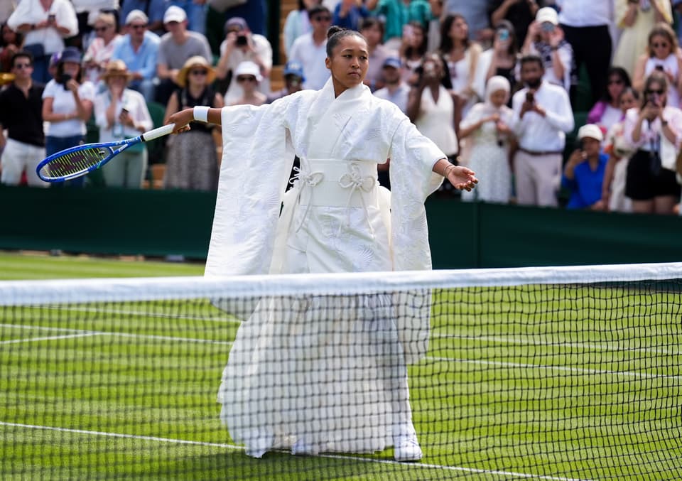 <p>Naomi Osaka of Japan ahead of her match against Elsa Jacquemot of France</p>
