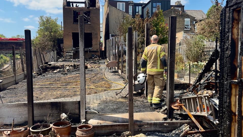 <p>The blaze destroyed a home in Walthamstow</p>