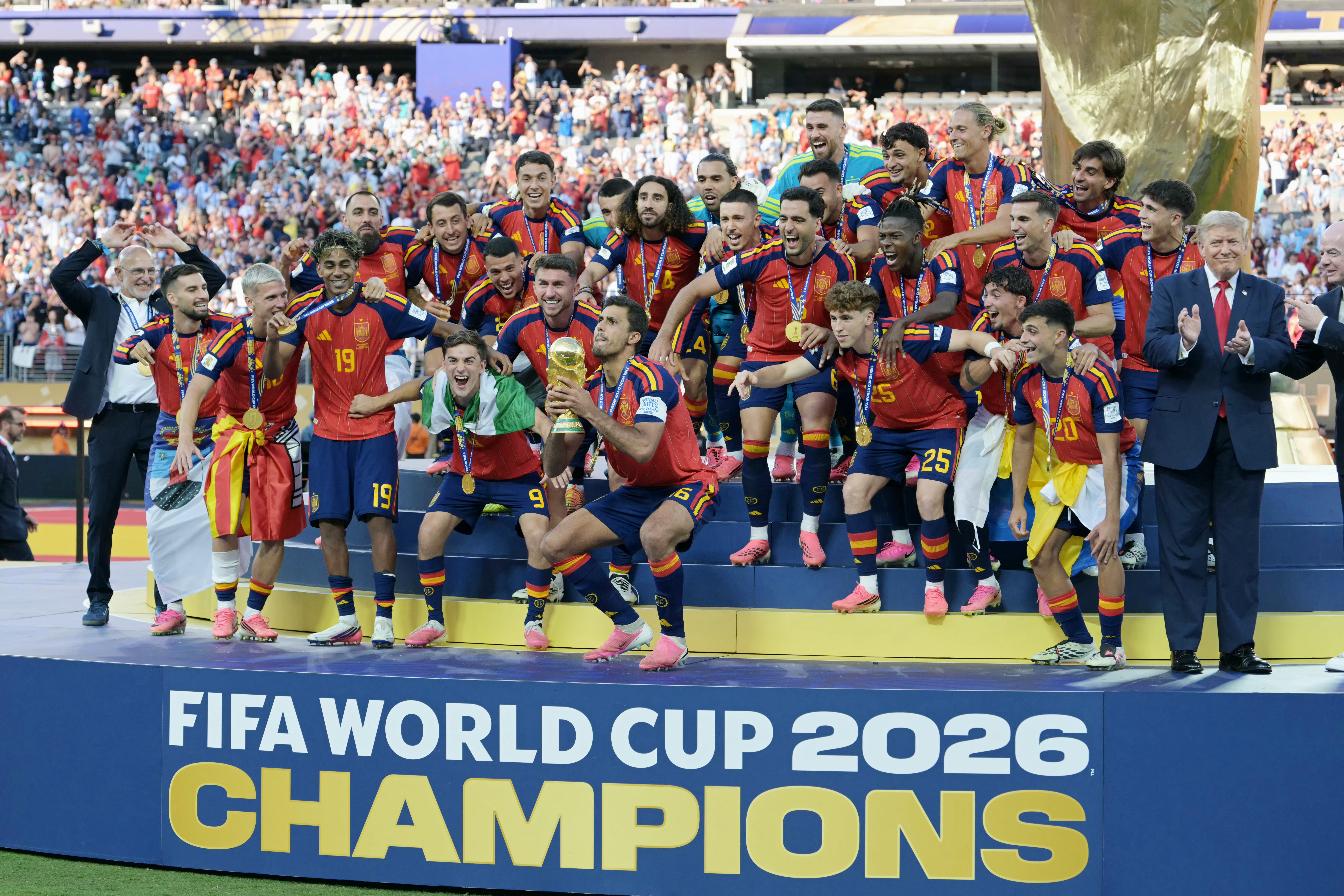 Donald Trump awkwardly invades Spain's World Cup celebrations 