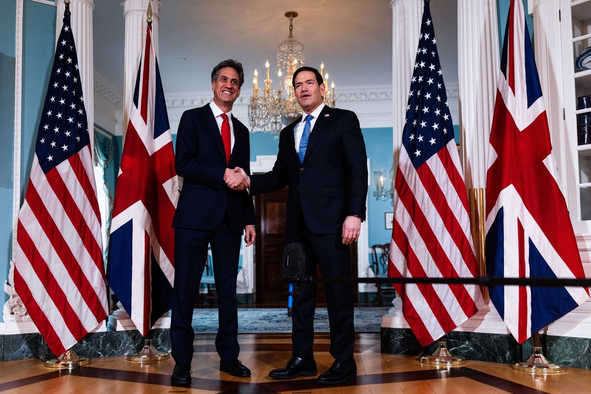 Miliband ignores questions about past views on Trump during Washington trip