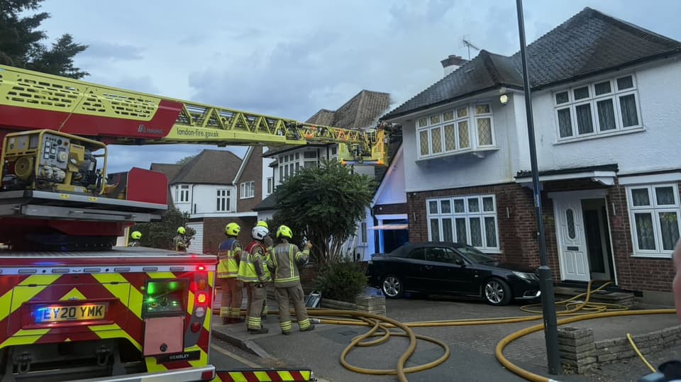 The fire completely destroyed the roof of the property in Stanmore on Monday