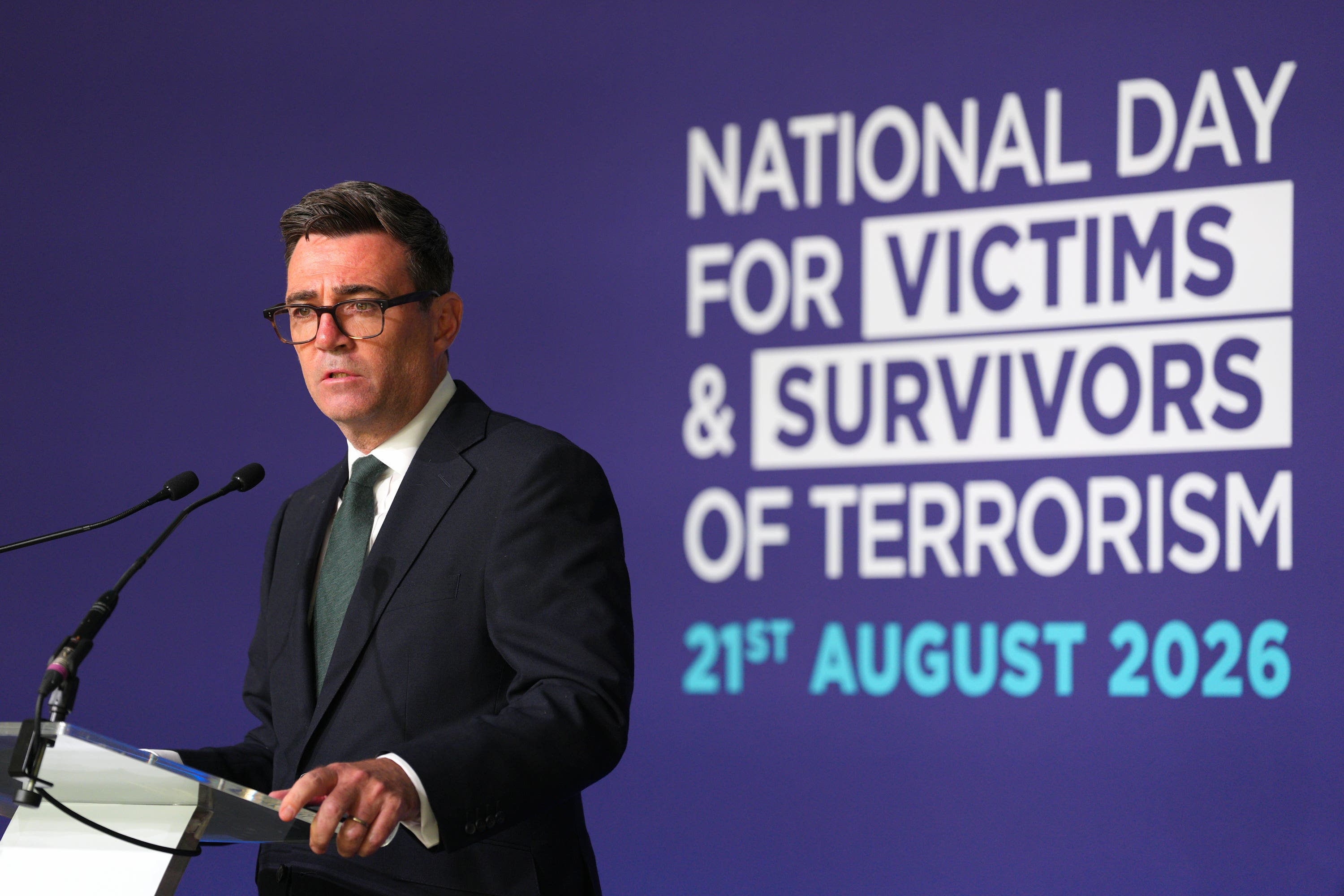 Burnham tells terrorism survivors ‘we stand with you’ at inaugural national day