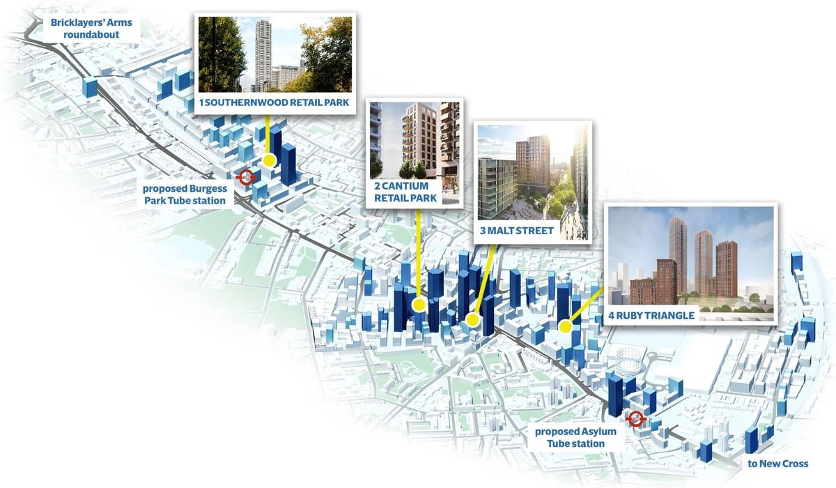 Ready to pass Go: Old Kent Road set for major high-rise transformation with 20,000 new homes if Bakerloo line extension approved | Homes and Property