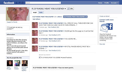 Now Facebook members attack tribute page to gunman Raoul Moat