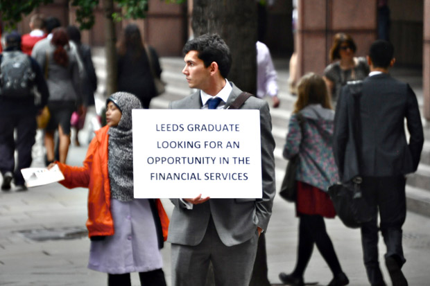 Sign of the times: graduates take to streets in search of job | London Evening Standard