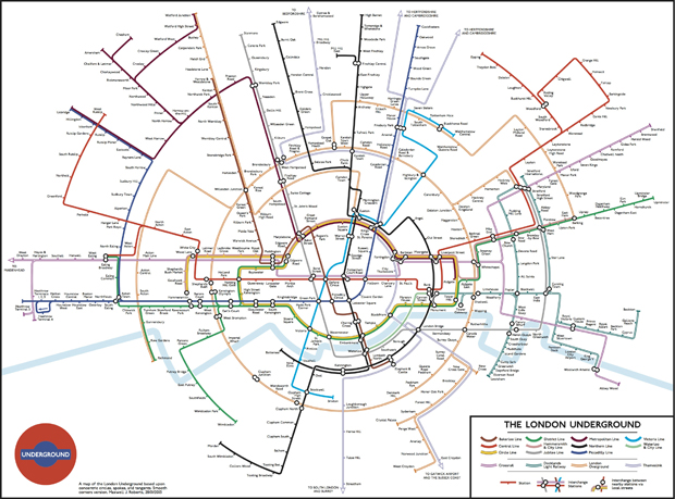 Ever decreasing circles: Maxwell Roberts alternative Tube map | London Evening Standard