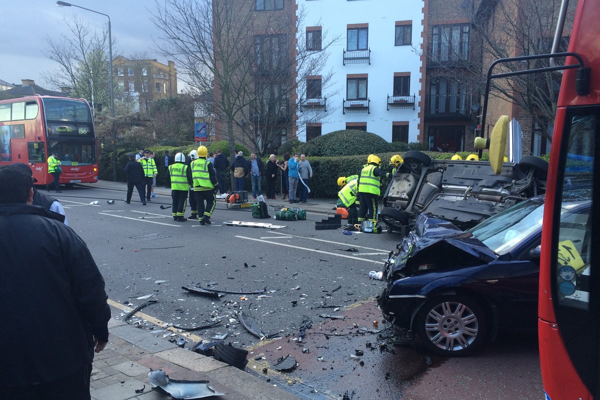 Man in 20s fighting for life after three vehicle pile-up in south London | London Evening Standard