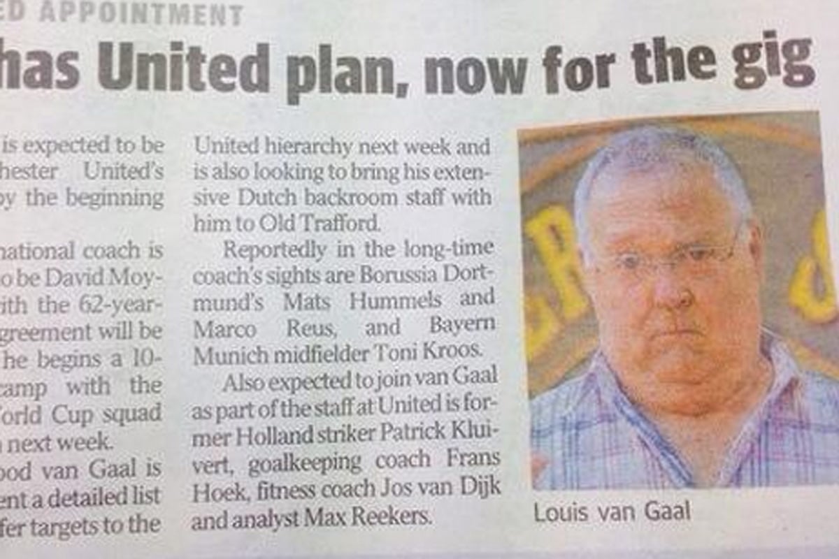 Newspaper's blunder with picture of Harold from Neighbours on Louis Van Gaal story | London Evening Standard