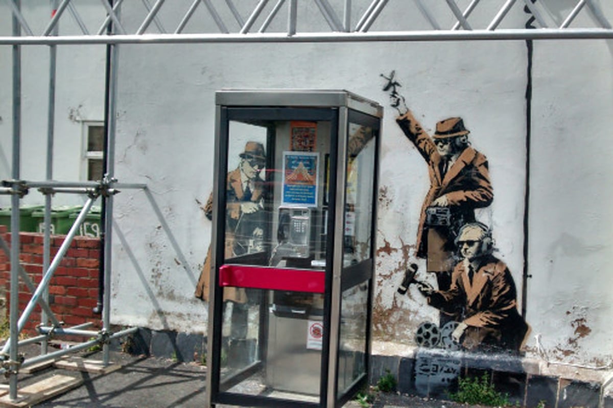 Banksy’s GCHQ spy mural covered with scaffolding amid claims it is to be sold | London Evening Standard
