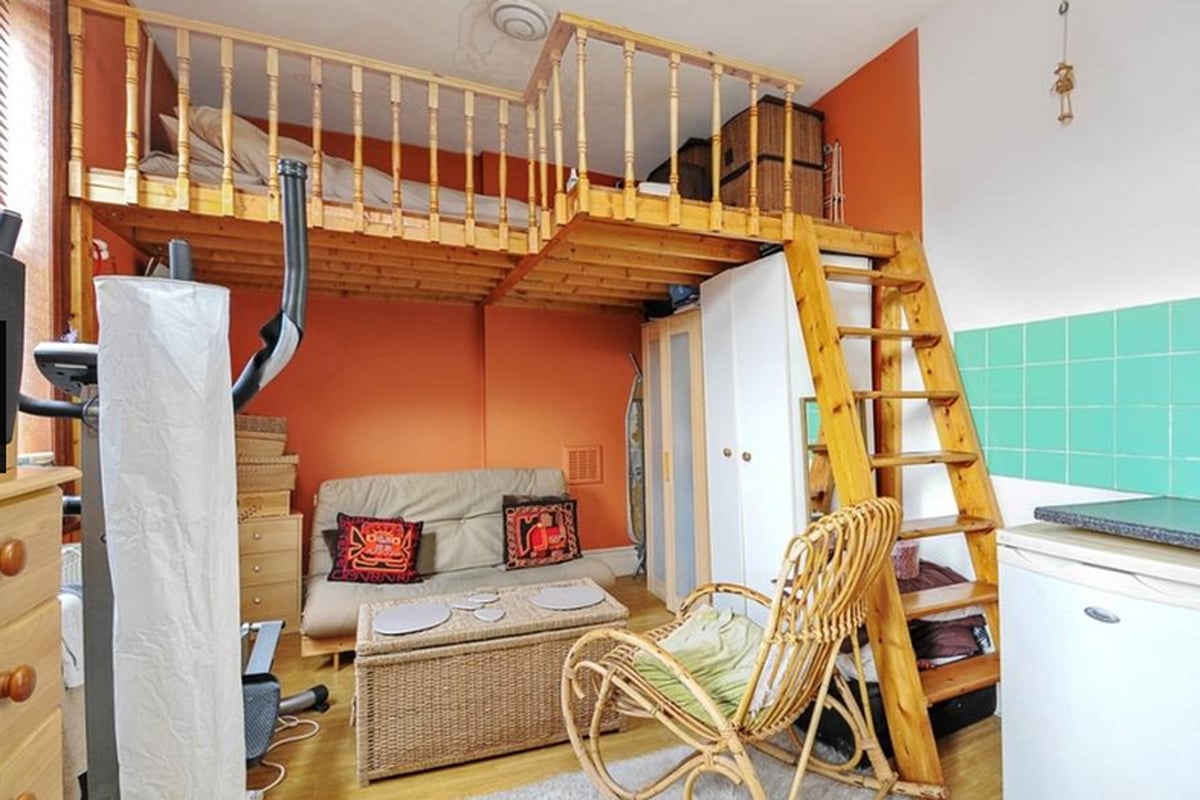 Tiny London flat on sale for under £100,000 - but you have to climb into bed via a ladder | London Evening Standard