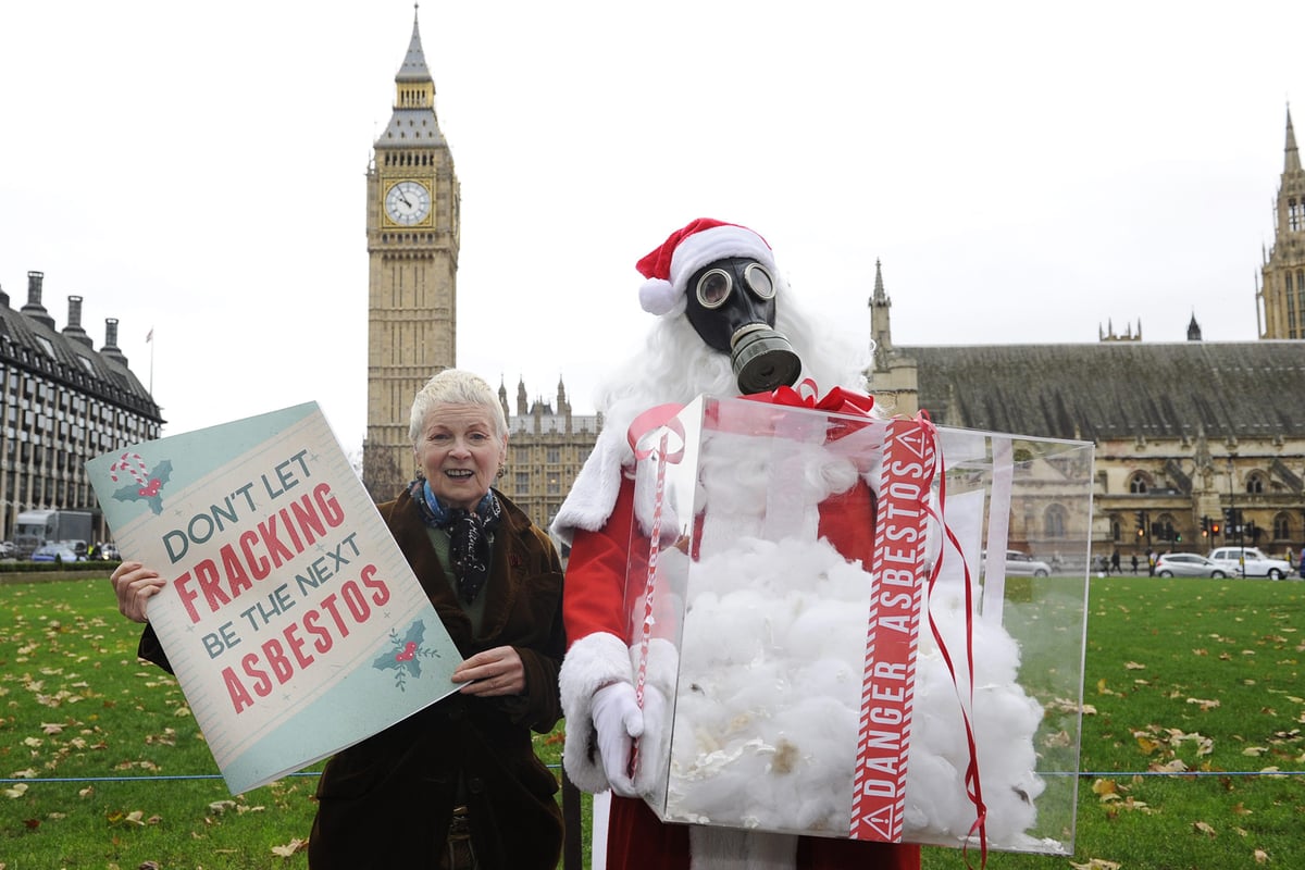 Vivienne Westwood and son attempt to deliver asbestos to David Cameron in protest against fracking | London Evening Standard
