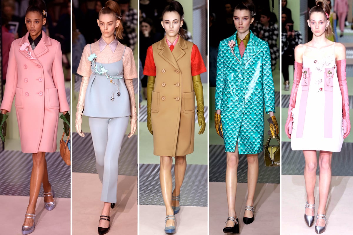 Milan Fashion Week: Miuccia Prada unveils sickly sweet collection in intentionally ironic runway show | London Evening Standard