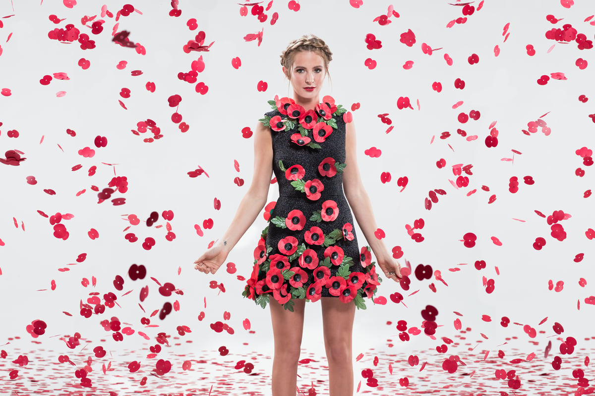 Made In Chelsea's Millie Mackintosh fronts Remembrance Day Appeal in striking silk poppy dress | London Evening Standard