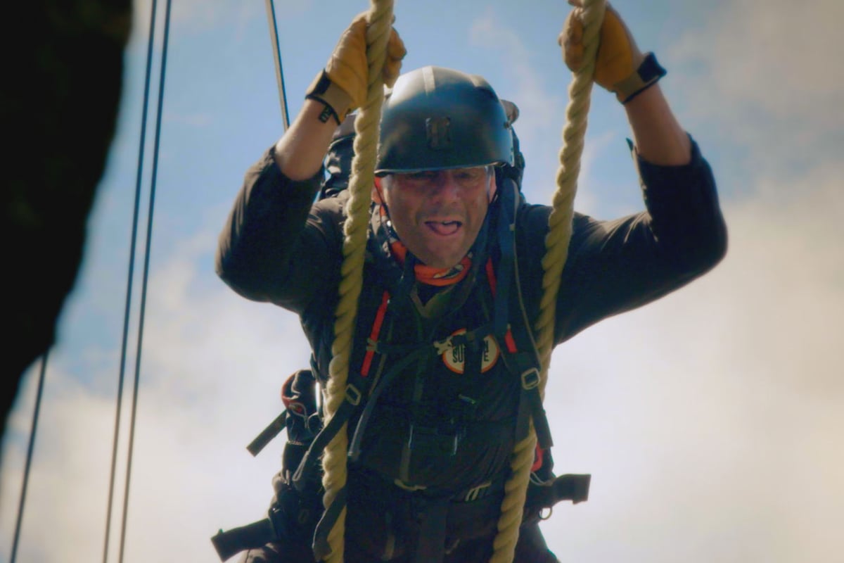 Bear Grylls Mission Survive 2016: Stuart Pearce and Neil Morrissey crack under pressure on ravine-crossing task | London Evening Standard