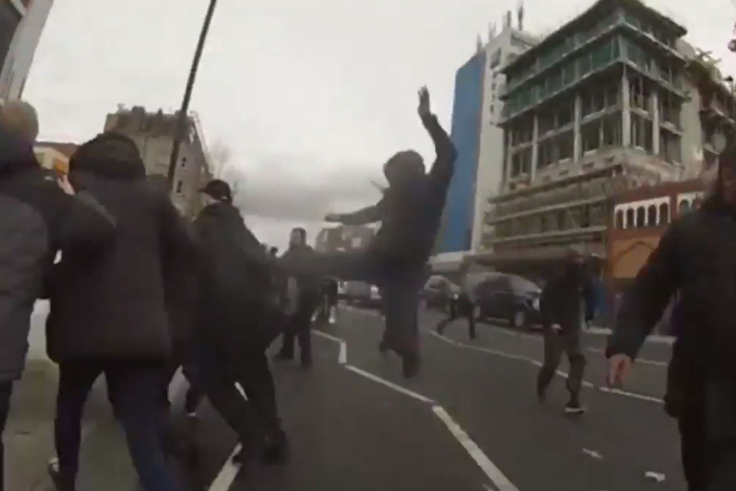Violent clash at far-right protest outside east London mosque