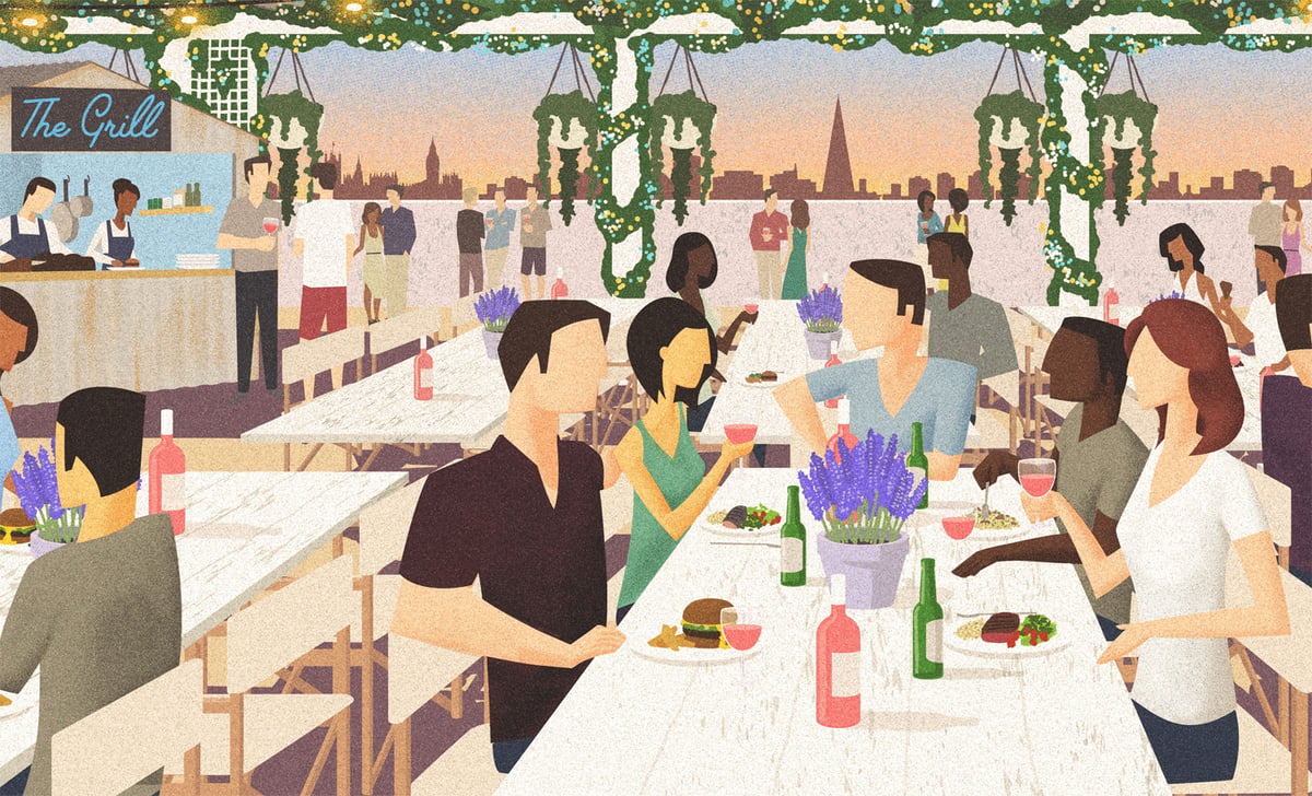 Pergola on the Roof at Television Centre: A rooftop street food destination 50 metres above White City | London Evening Standard