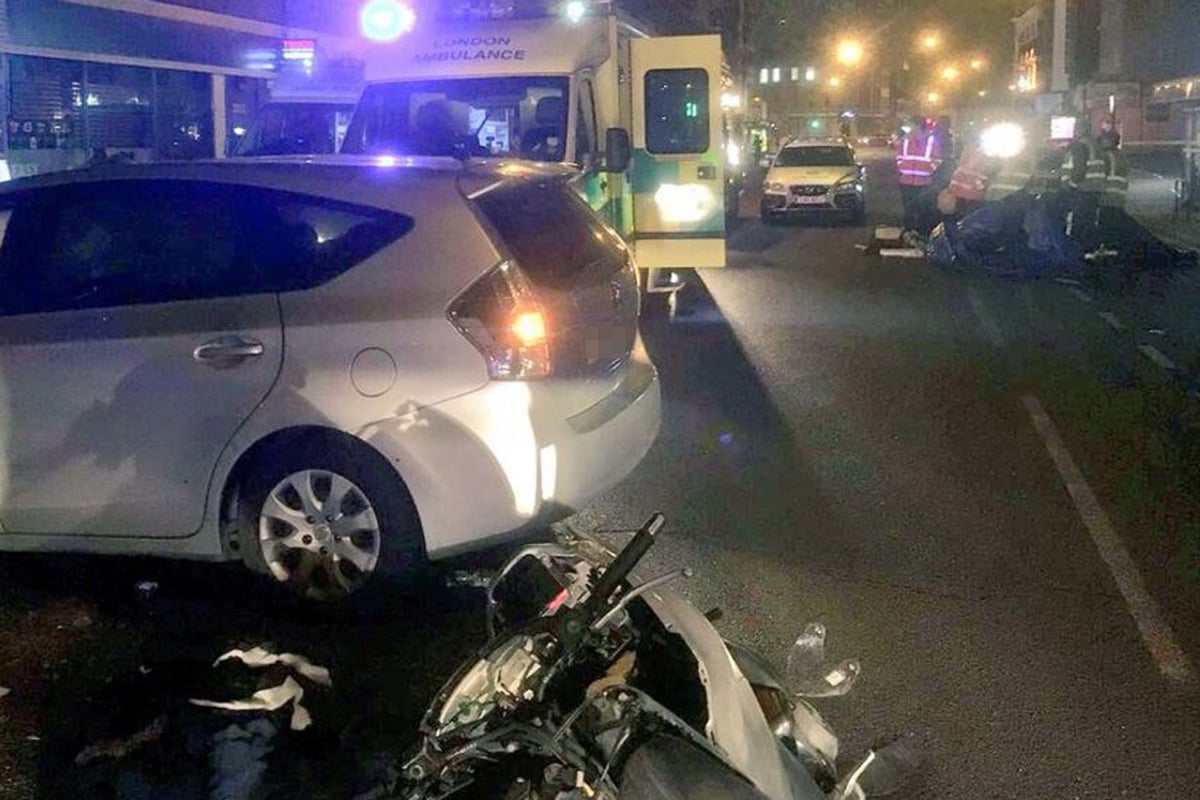 East Ham crash: Motorcyclist fighting for life after being hit by car near Upton Park | London Evening Standard