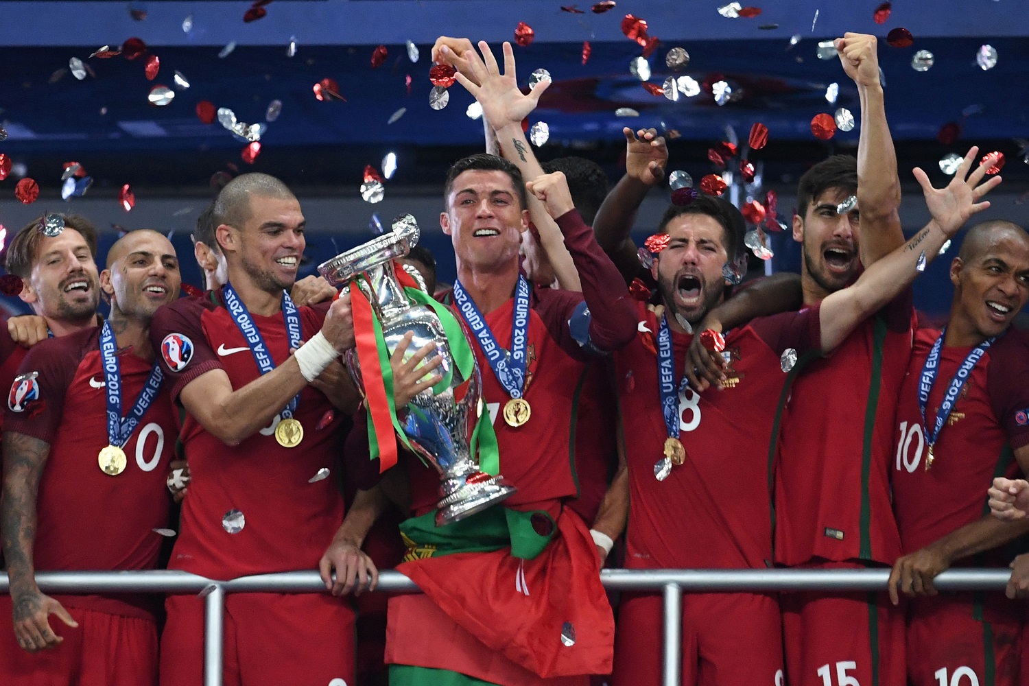 Mourinho celebrates Portugal's Euro 2016 win over France