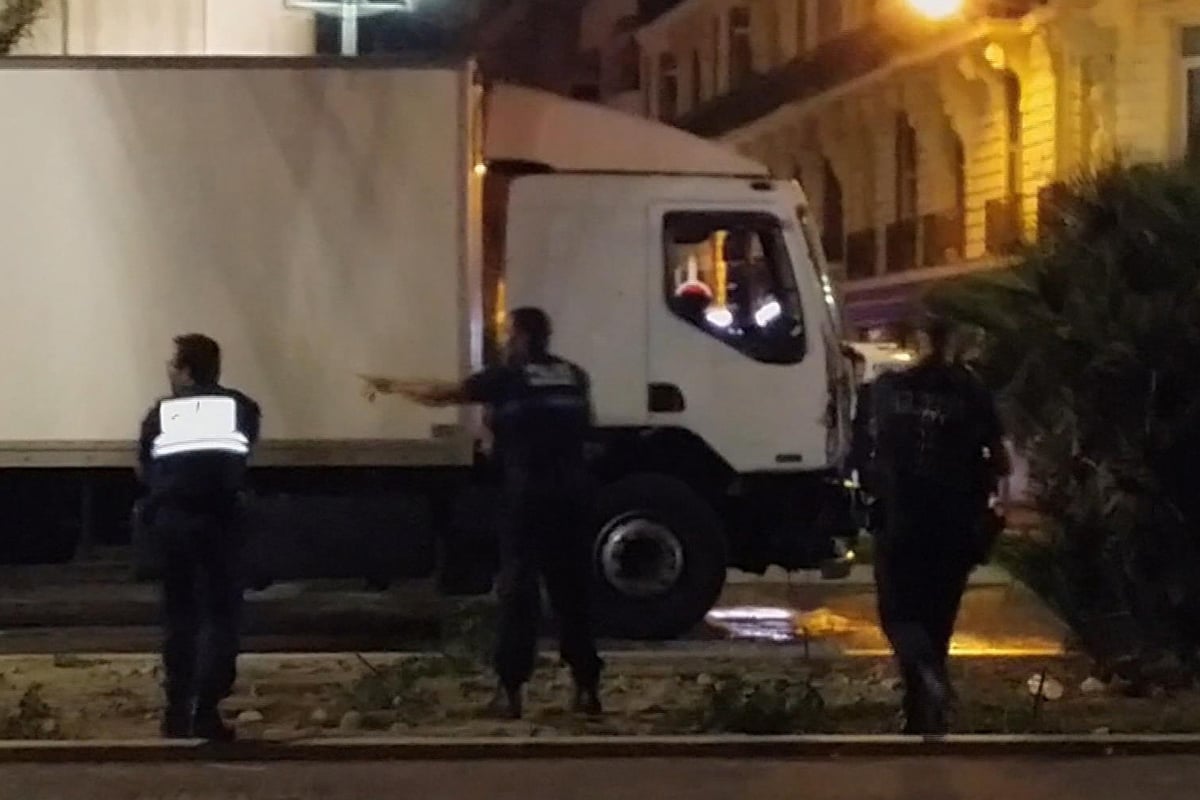 Nice attack: Hero biker chased and jumped onto killer's truck | London Evening Standard