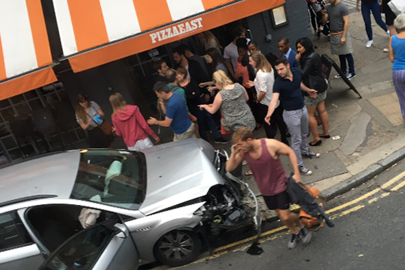 Kentish Town crash: Diners injured after unmarked police car crashes outside north London restaurant | London Evening Standard