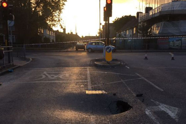 Police shut Dagenham street after 'growing' sinkhole opens up