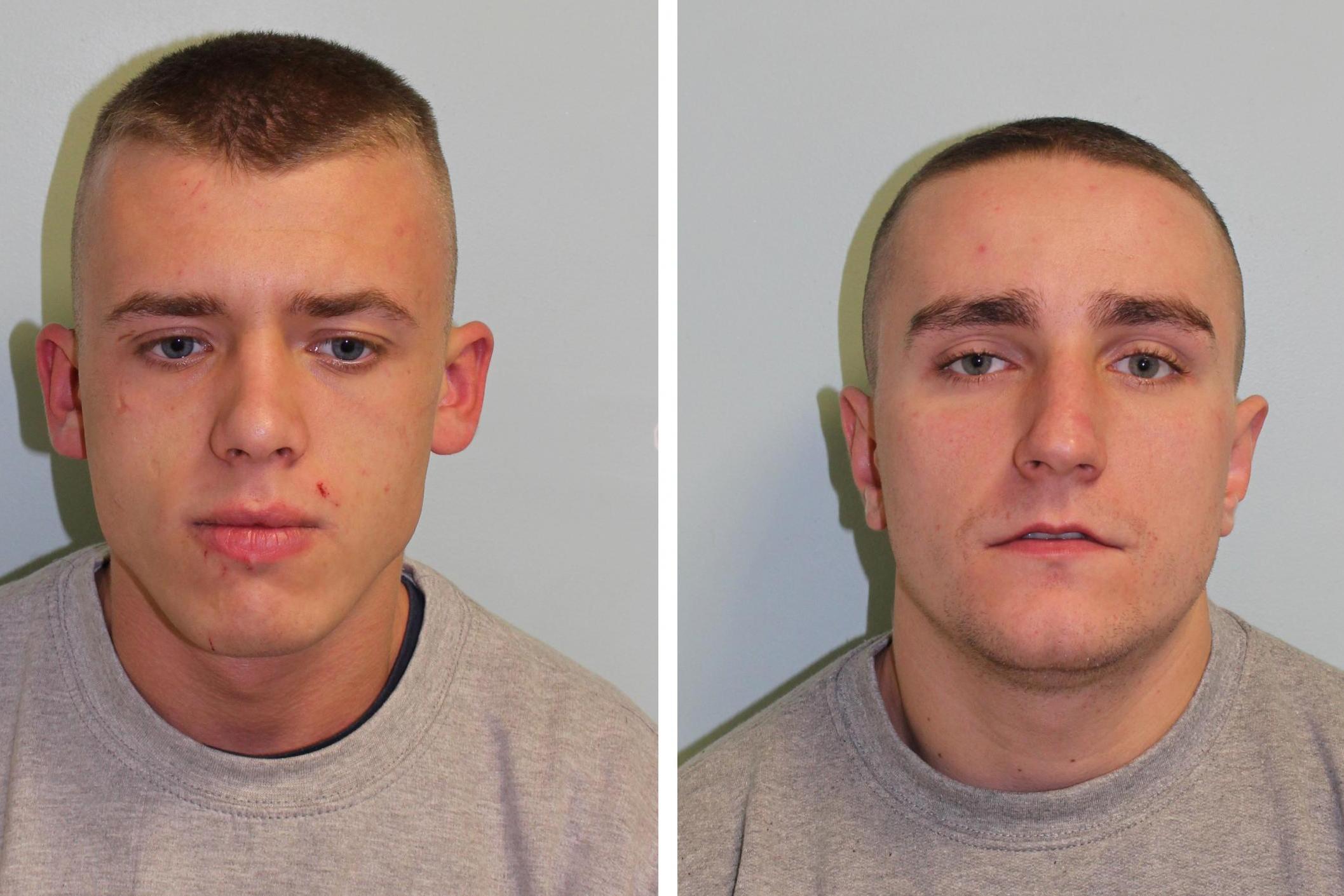 Burglars caught in act 'tried to scare police off by flashing knife'
