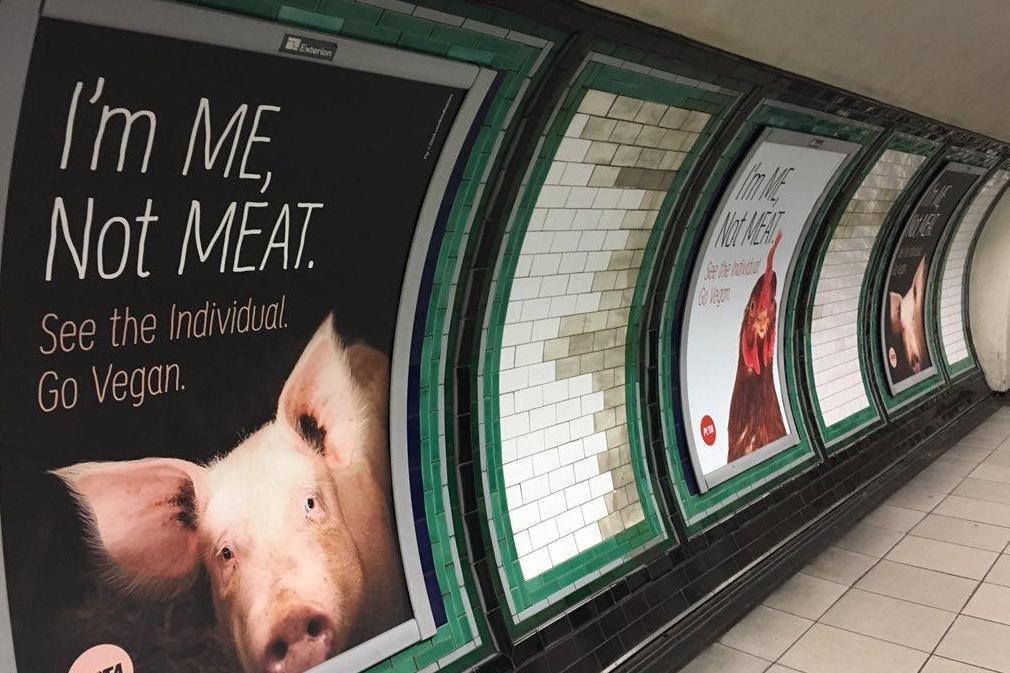 Clapham Common: Peta replaces every advert at Tube station with vegan posters | London Evening Standard