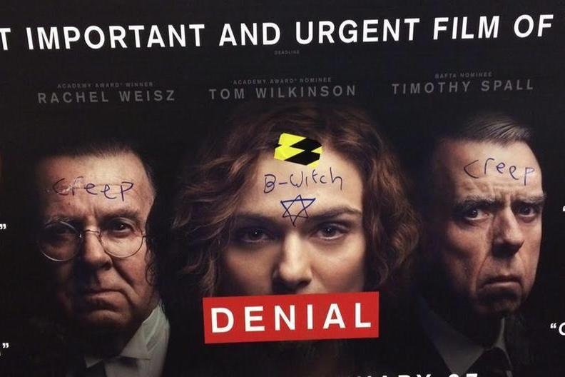 Police remove Tube advert for 'Denial' film about anti-Semitism it was daubed with Star of David | London Evening Standard
