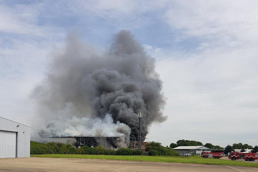 Southend Airport fire: Smoke visible for miles after huge blaze breaks out in airport hangar | London Evening Standard