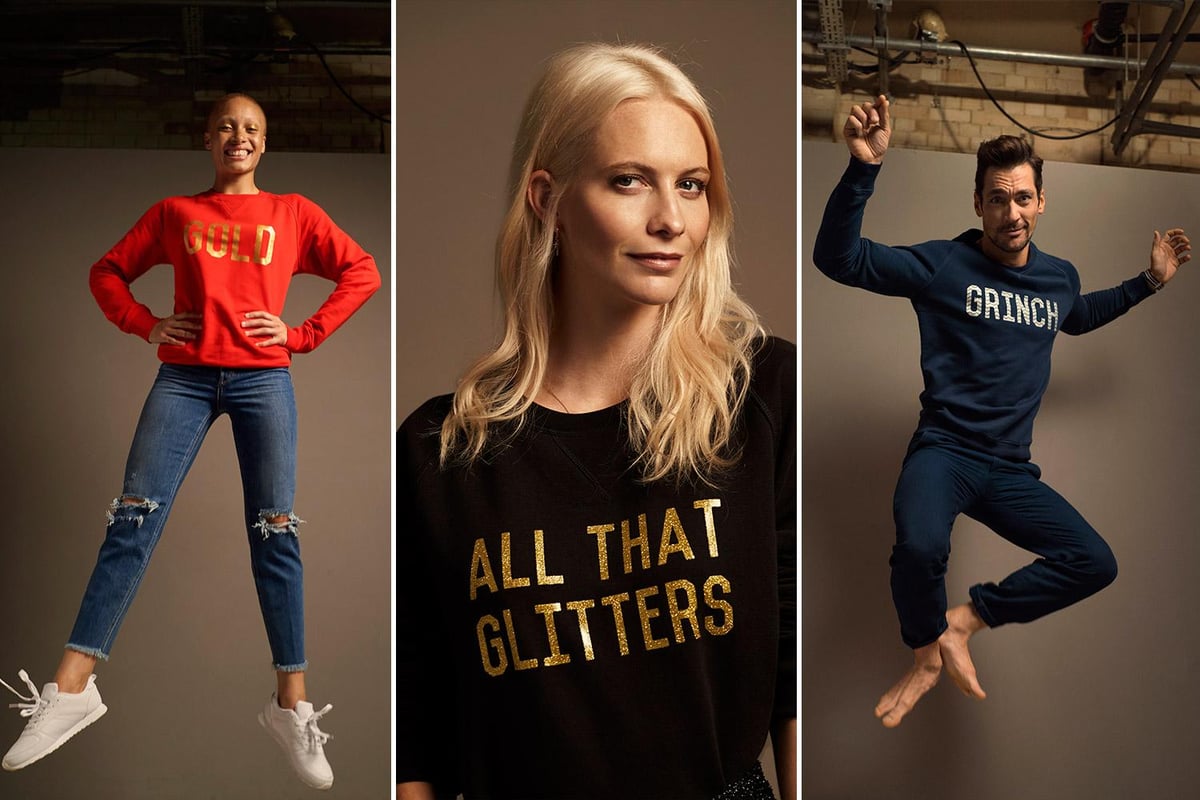 Poppy Delevigne, David Gandy and Adwoa Aboah are just a few of the famous faces to front this Christmas jumper campaign | London Evening Standard