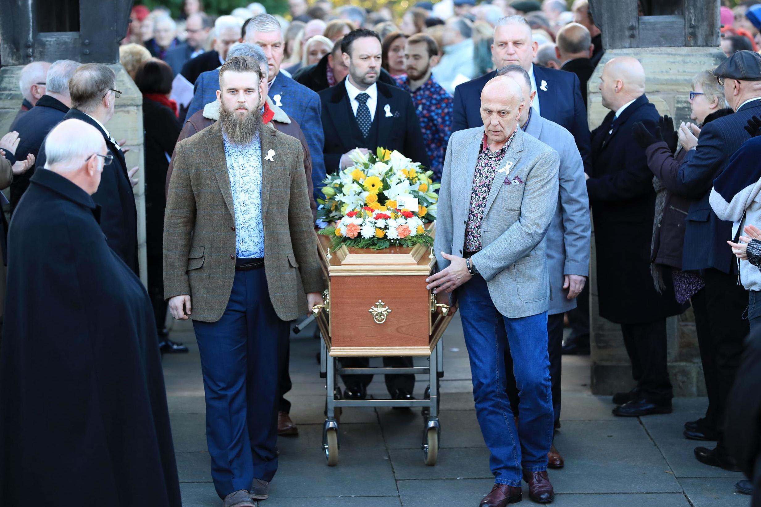 Corbyn joins hundreds of mourners at packed Carl Sargeant funeral