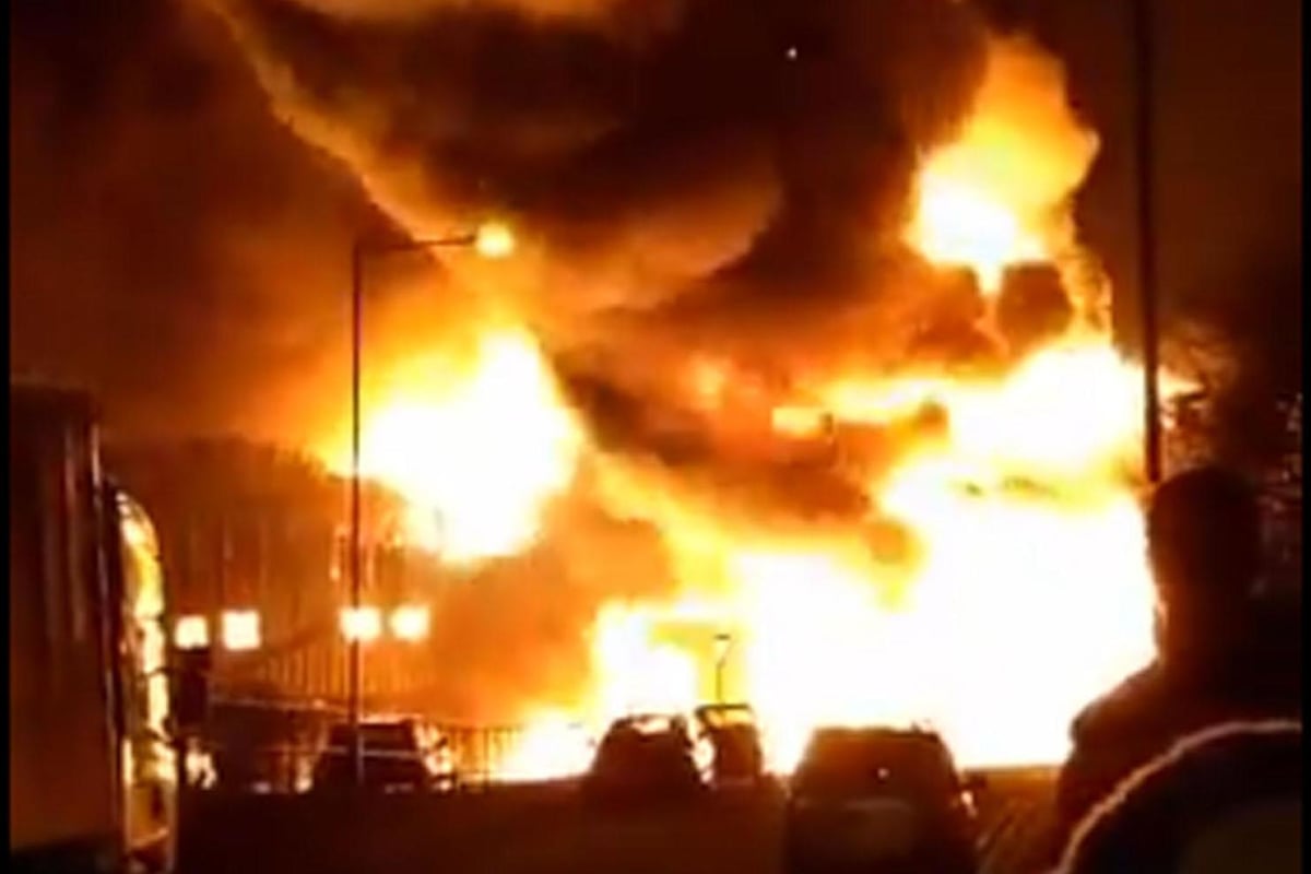 Staples Corner fire in London: 90 firefighters tackle huge blaze at paint factory | London Evening Standard
