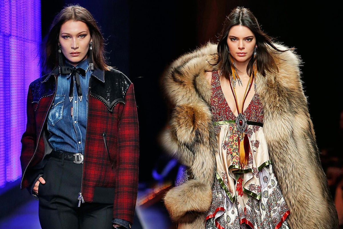 Kendall Jenner and Bella Hadid channel cowgirl chic for Dsquared2 at Milan Fashion Week Men's | London Evening Standard
