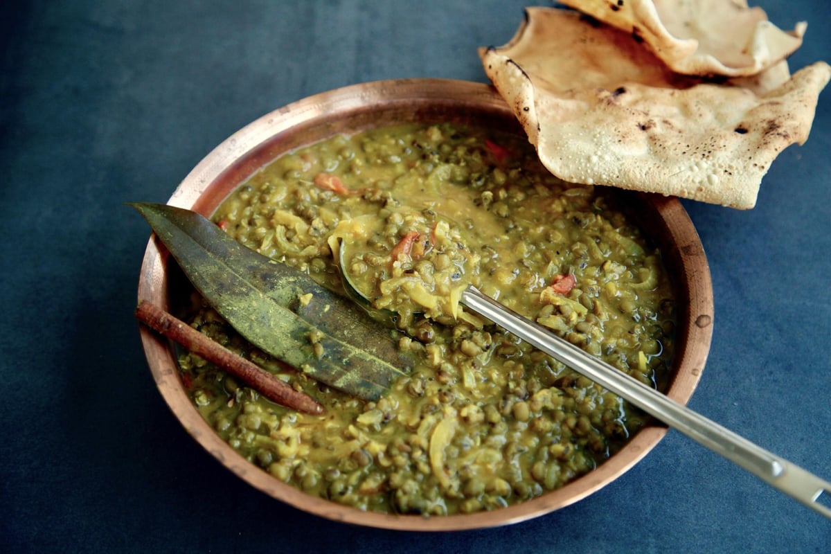 Mallika Basu's Warming gingered whole mung dal | London Evening Standard
