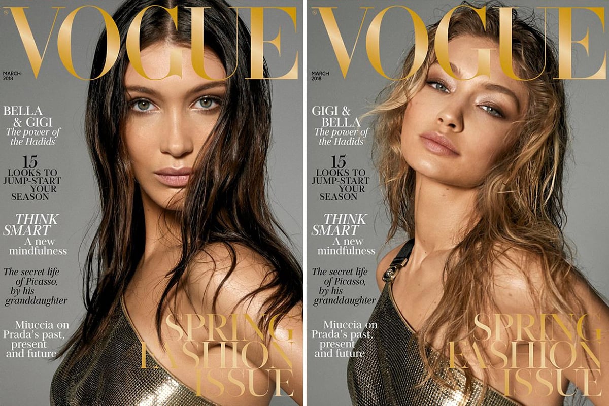 Sister sister: Gigi and Bella grace the covers of British Vogue's March issue | London Evening Standard