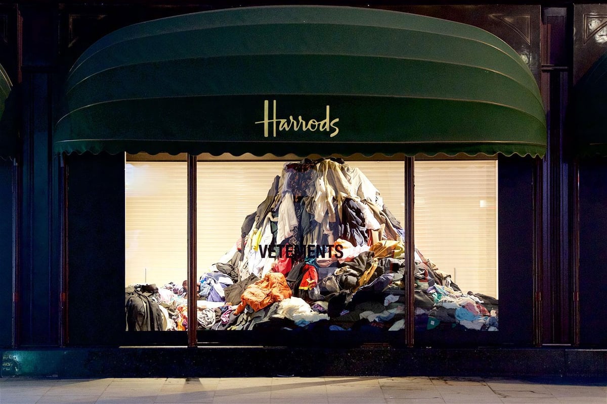 Vetements is making a political statement in the Harrods windows | London Evening Standard