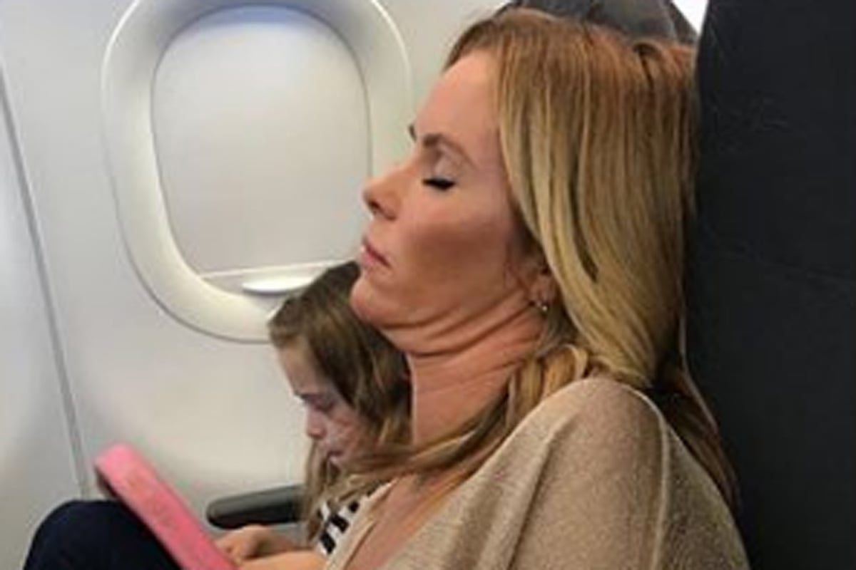 Amanda Holden pokes fun at her 'three chins' after her husband takes sneaky snap of her on plane | London Evening Standard