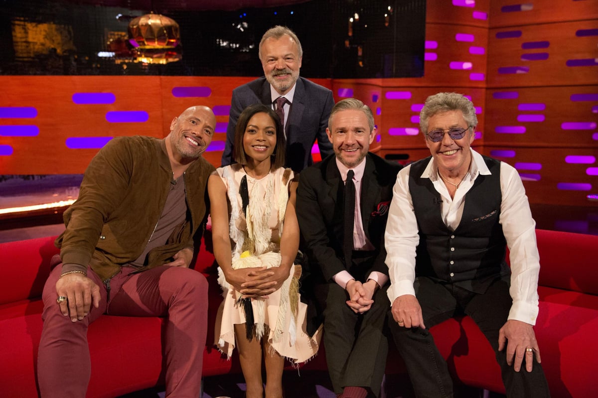 Dwayne Johnson reveals his biggest fear as he talks to Graham Norton with Naomie Harris and Martin Freeman | London Evening Standard
