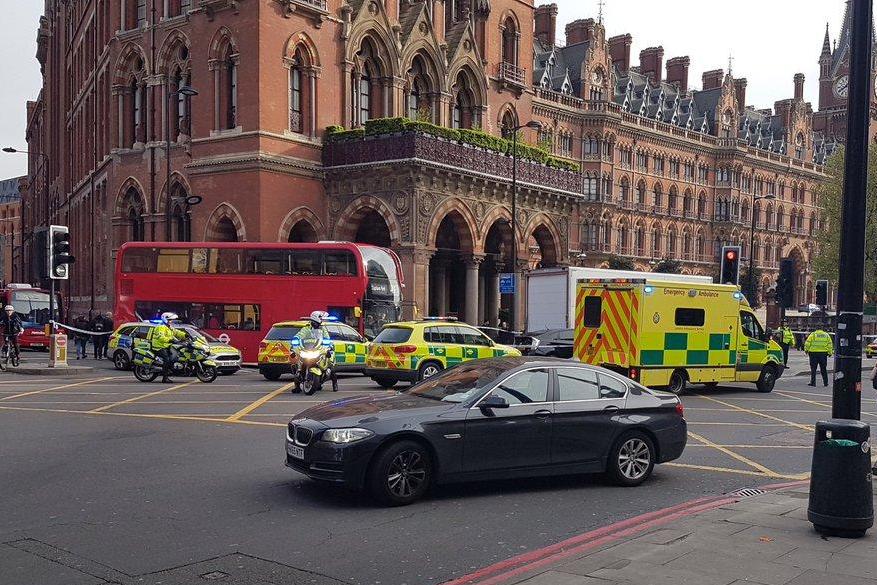 Female pedestrian trapped under lorry in central London crash