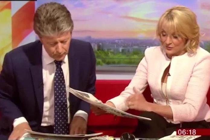Louise Minchin suffers awkward BBC Breakfast moment over triathlon 'cheating' front page story | London Evening Standard