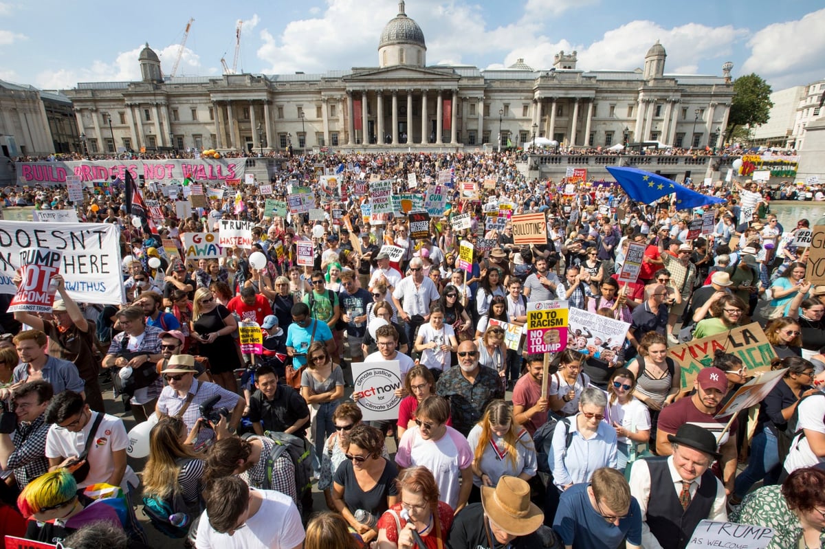 Donald Trump London protest news live: US president meets Queen at Windsor Castle - as tens of thousands of demonstrators march through capital | London Evening Standard