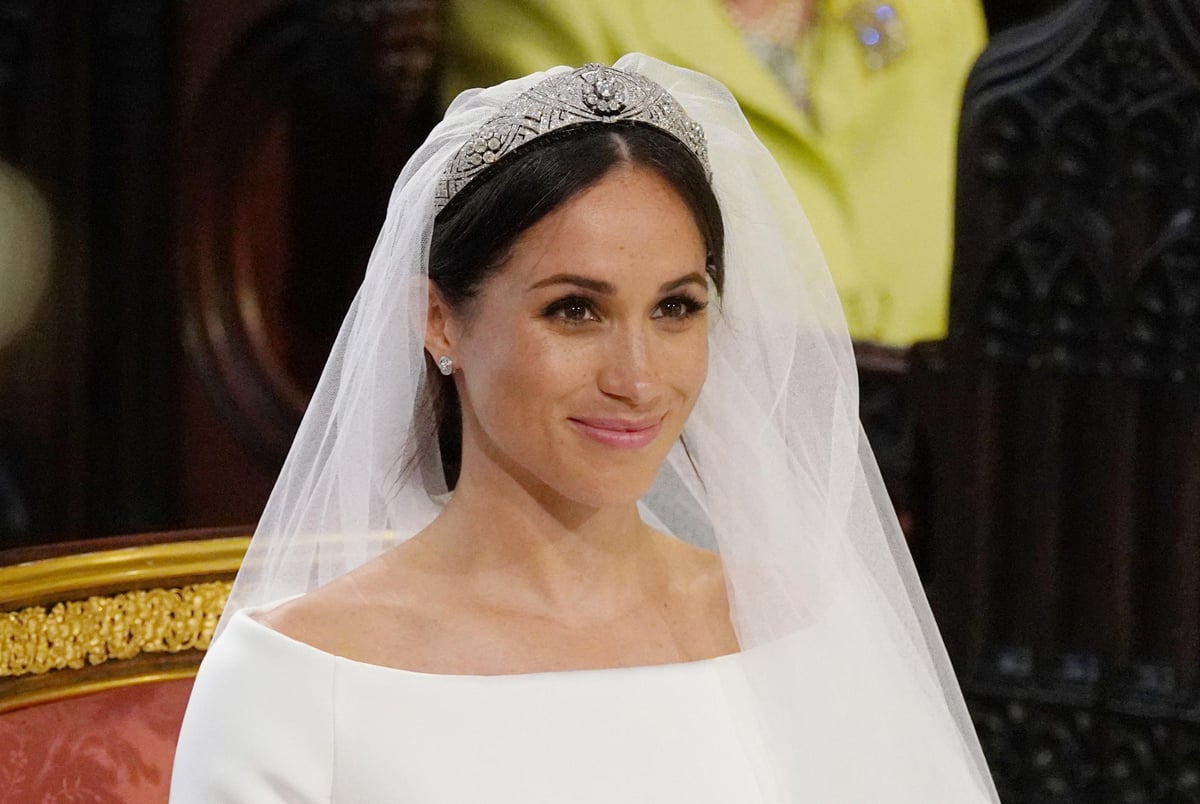 Meghan Markle reveals fabric from the outfit she wore on first date with Harry was stitched to wedding dress as her 'something blue' | London Evening Standard