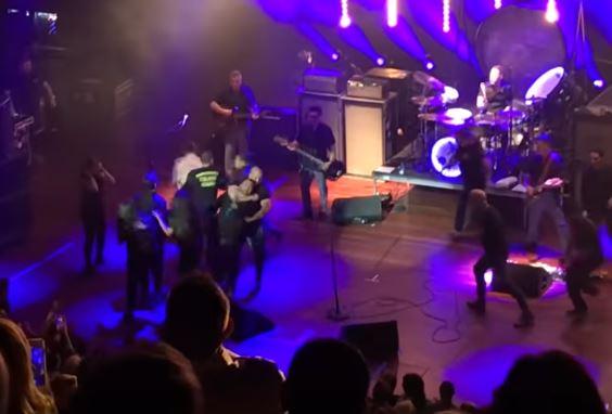 Morrissey rushed off stage after being mobbed by fans