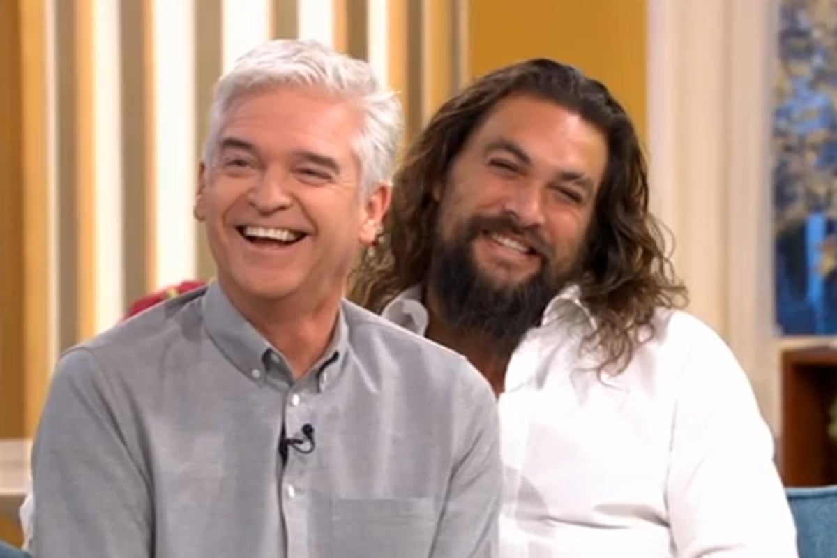 Khal Drogo on This Morning! Jason Momao has Phillip Schofield in superfan mode out as Aquaman star plays with trident | London Evening Standard